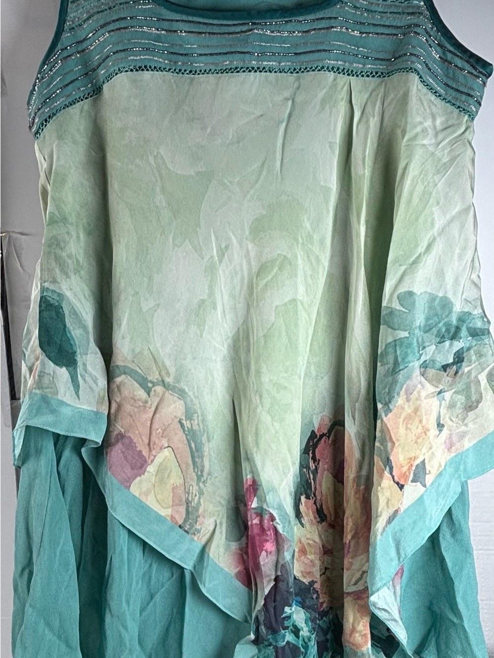 Satya Paul Silk Asymmetrical Floral Tunic Top S - Picture 6 of 6